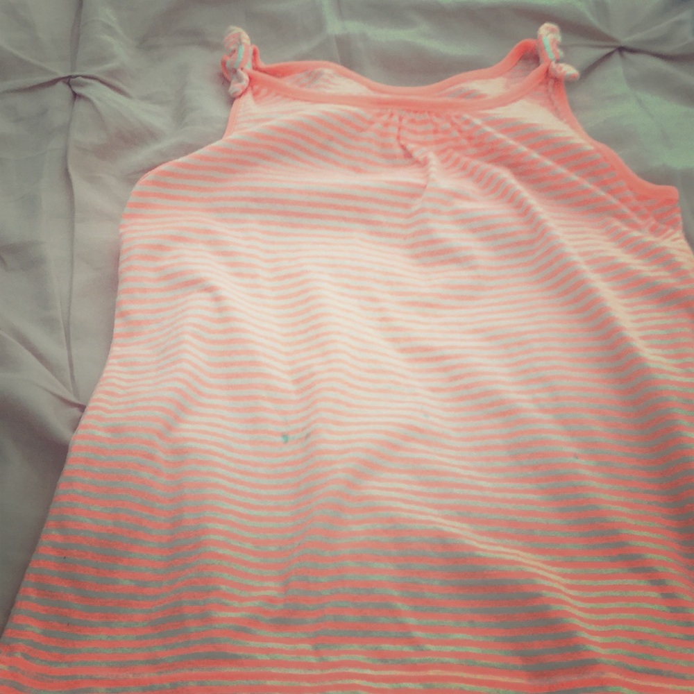 Orange and white striped tank top